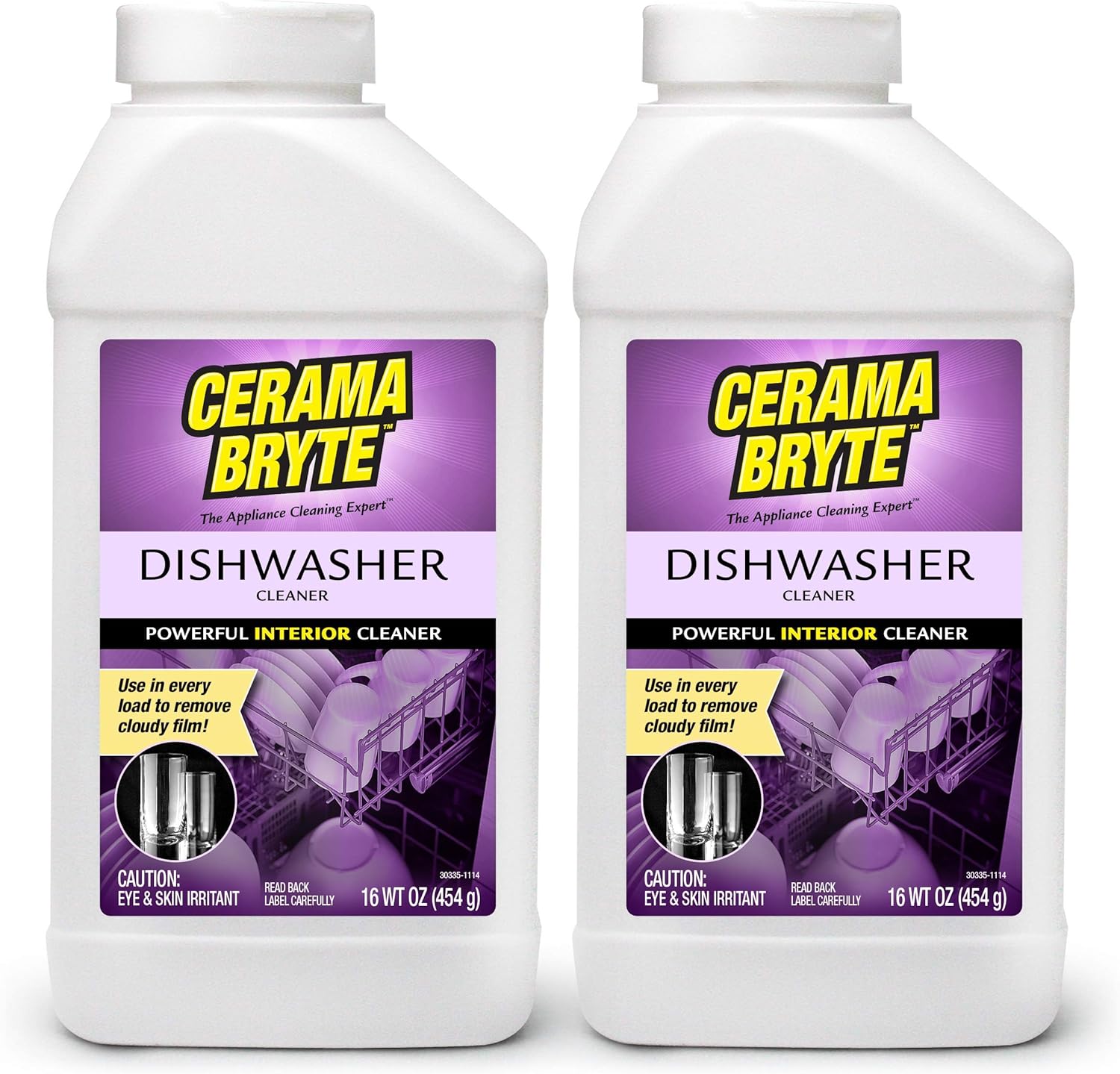 Cerama Bryte Dishwasher Cleaner, 16 Ounce (2 Count), Powerful Interior Cleaner, Remove Cloudy Film, Daily Use, Removes Lime Scale and More