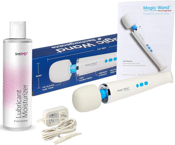 Intimd Magic Wand Rechargeable Cordless Viva Kit Therapeutic Personal Massager Includes Massaging Moisturizer 8Oz