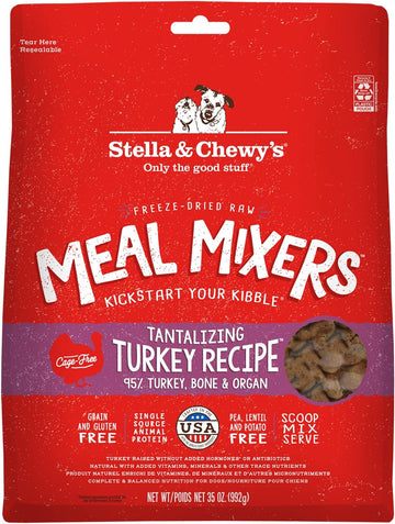 Stella & Chewy'S Freeze Dried Raw Tantalizing Turkey Meal Mixer – Dog Food Topper For Small & Large Breeds – Grain Free, Protein Rich Recipe – 35 Oz Bag