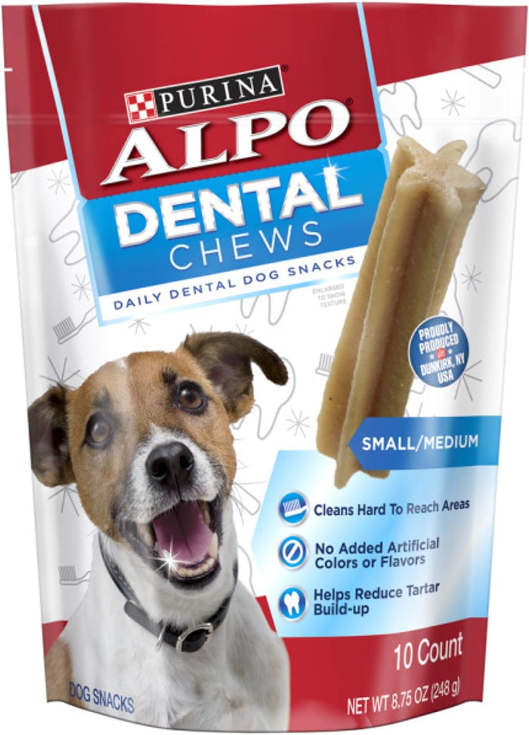 Purina ALPO Made in USA Facilities Small/Medium Dog Dental Chews, Dog Snacks - (5) 10 ct. Pouches