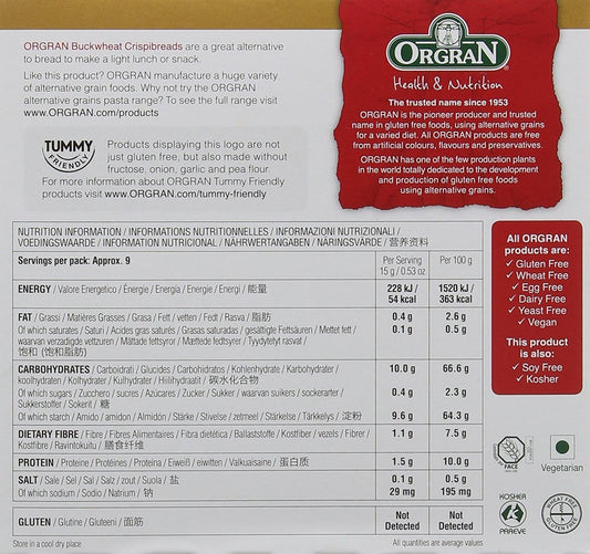 Orgran Buckwheat Crispbread - 3 X 125G
