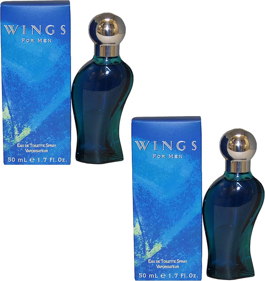 Giorgio Beverly Hills Wings For Men Eau De Toilette Mens Gents Fragrance Aftershave Cologne 50 Ml 2 Pack