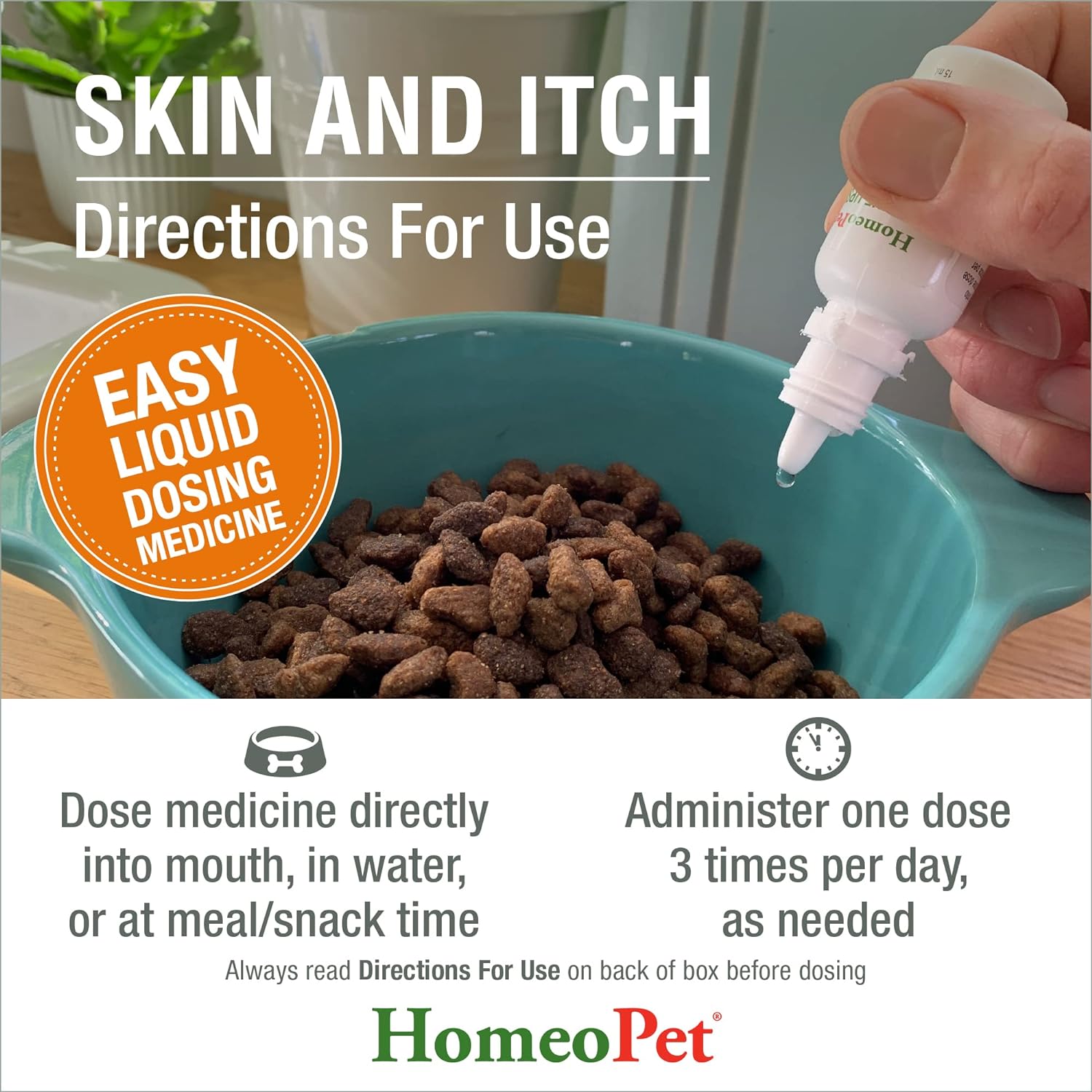 HomeoPet Skin and Itch, Safe and Natural Itch Relief for Dogs and Cats, Coat and Skin Soother for Pets, 15 Milliliters : Pet Itch Remedies : Pet Supplies