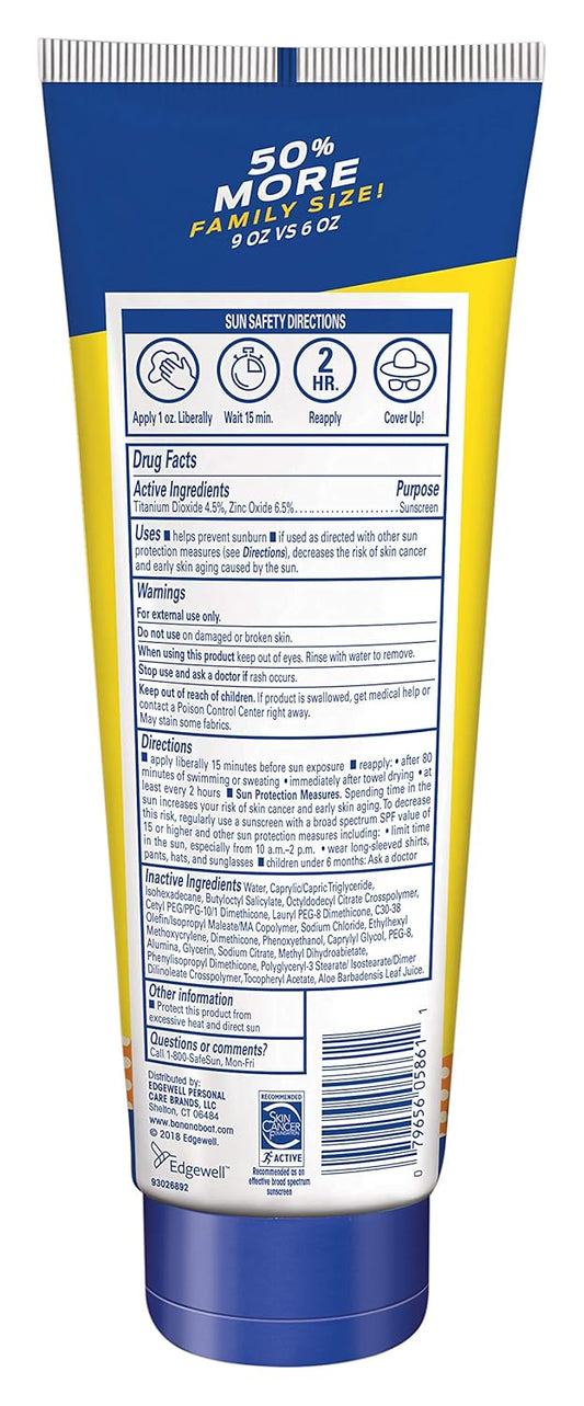 Banana Boat Kids Sport Sunscreen Lotion Spf 50, 9.5Oz | Sunscreen For Kids, Childrens Sunscreen, Kids Sunblock, Lotion Sunscreen, Oxybenzone Free Sunscreen Spf 50, Family Size Sunscreen, 9.5Oz