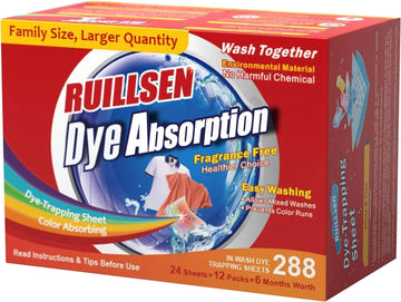 288 Laundry Dye Absorption, Dye Absorption In Wash 24 * 12 Count Sheets at School|Single Apartment|Small Families