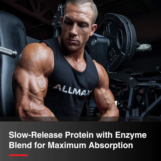 ALLMAX CASEIN-FX Protein, Vanilla - 2 lb - 25 Grams of Slow-Release Protein Per Scoop - Low Carb & Zero Added Sugar - Approx. 27 Servings