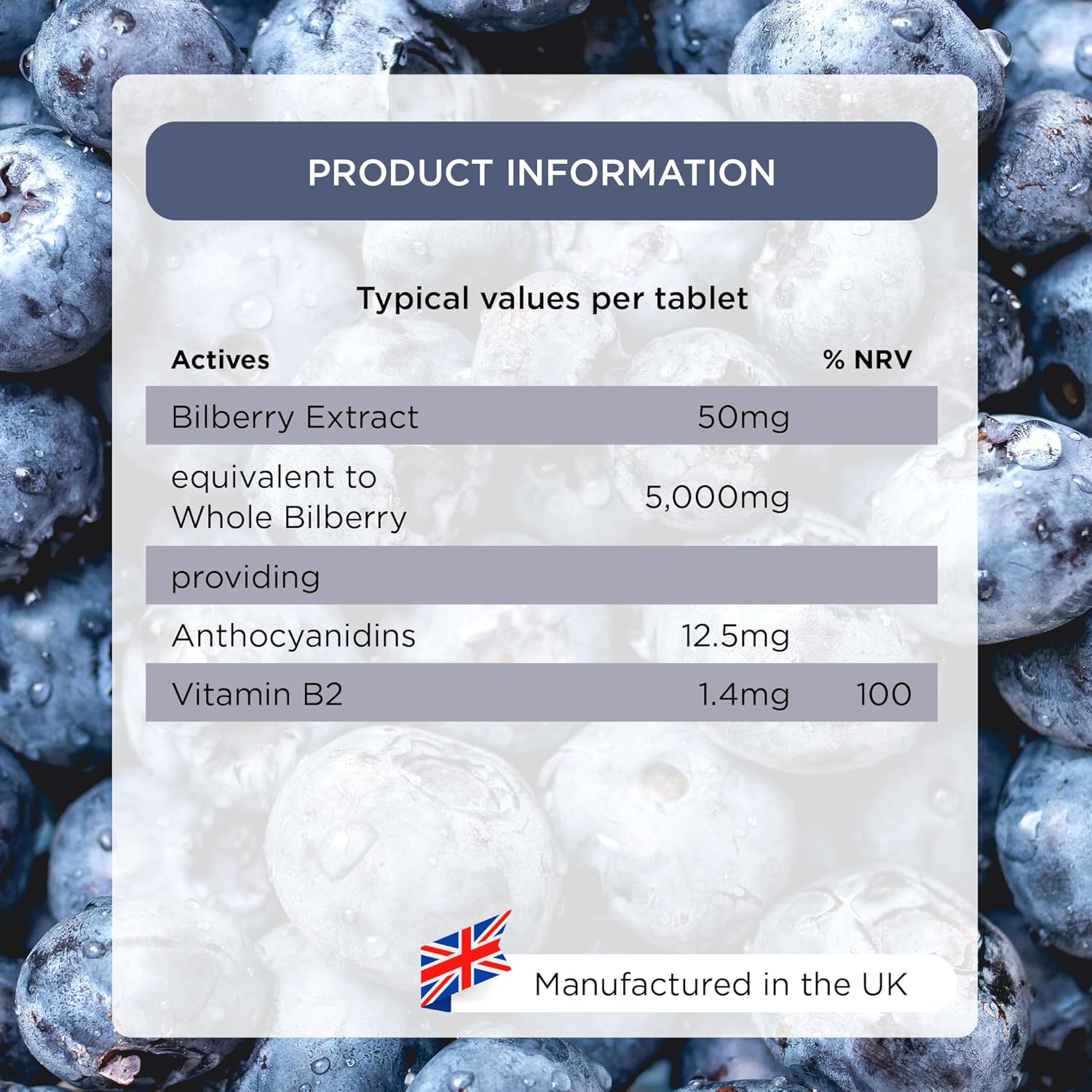 Healthspan Bilberry | 120 Tablets | Naturally Sourced | Vitamin B2 | Fresh Bilberries | Vegan : Amazon.co.uk: Health & Personal Care