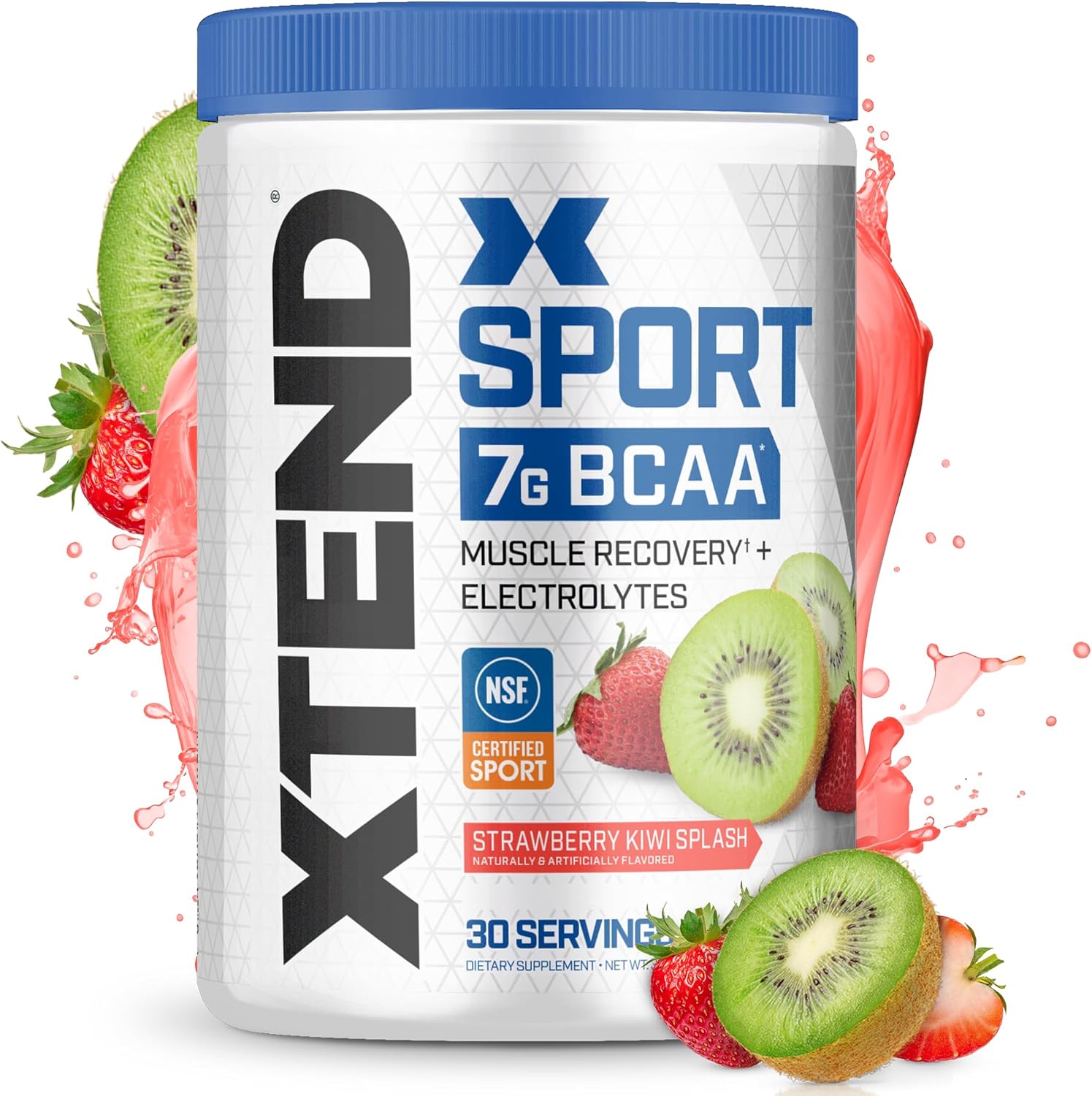 Xtend Sport Bcaa Powder Strawberry Kiwi Splash - Electrolyte Powder For Recovery & Hydration With Amino Acids - 30 Servings