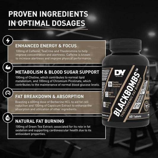Dy Nutrition - Blackbombs Thermogenic Supplement - 60 Tablets