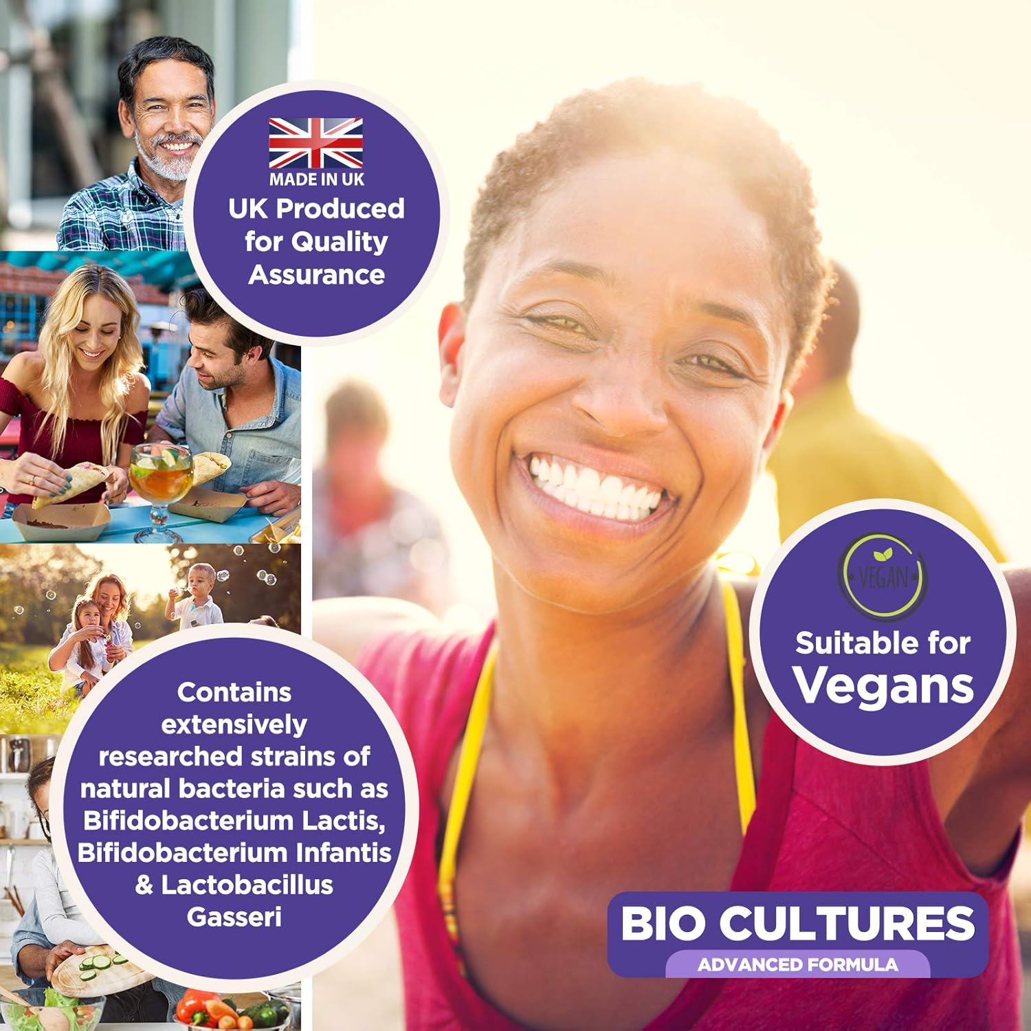 Bio Cultures Complex Probiotics 100 Billion Cfu With Prebiotics – Lactobacillus Plantarum & Saccharomyces Boulardii Probiotic - 30 Vegan Capsules – Probiotics For Women & Men – Packaging May Vary