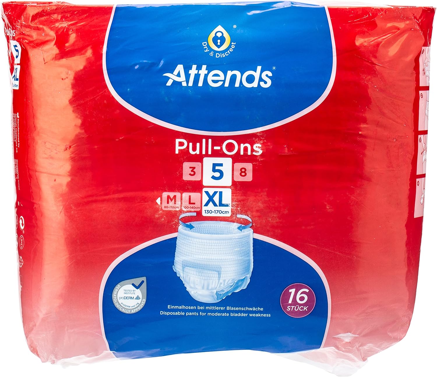 Attends Pull-Ons 5 X Large (2100Ml) 16 Pack Incontinence Protection