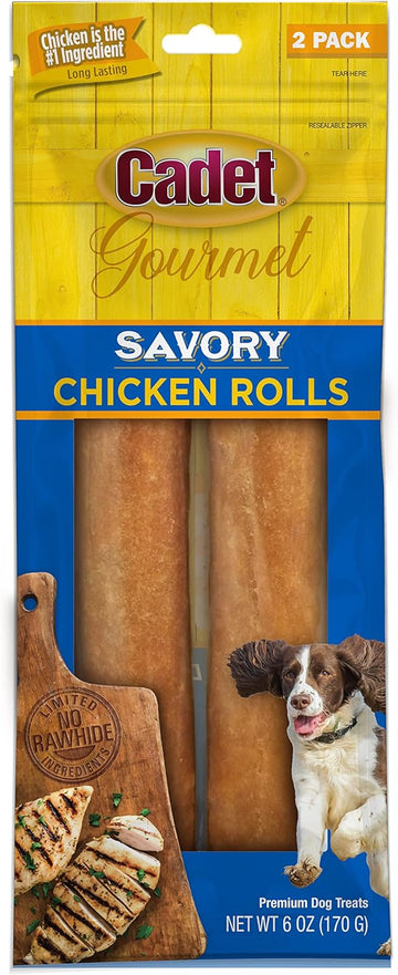 Cadet Gourmet Savory Chicken Rolls Rawhide Alternative Savory Rolls 6 Oz