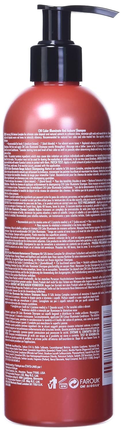 CHI Color Illuminate Shampoo Red Auburn, Unscented, 12 Fl Oz