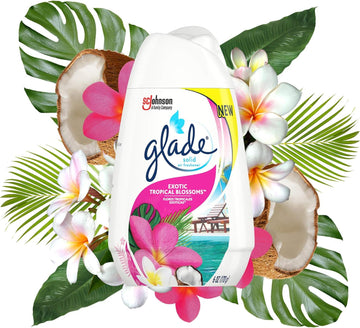 Glade Solid Air Freshener, Deodorizer for Home and Bathroom, Exotic Tropical Blossoms, 6 Oz, Pack of 12