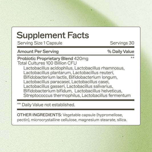 Amy Myers Md Probiotic Capsules 100 Billion - Maximum Strength Daily Probiotic - Gastrointestinal Health Supplement - Digestion & Immune Support