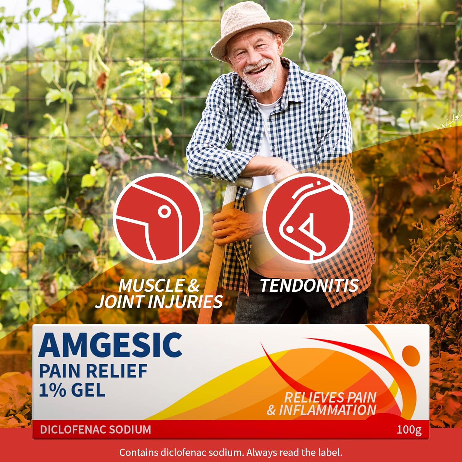 Amgesic Pain Relief 1% Gel 100g– Relief Diclofenac Gel – Anti-Inflammatory Gel for Back Pain Relief, Muscle Aches, Stiff Joints and Swelling : Amazon.co.uk: Health & Personal Care