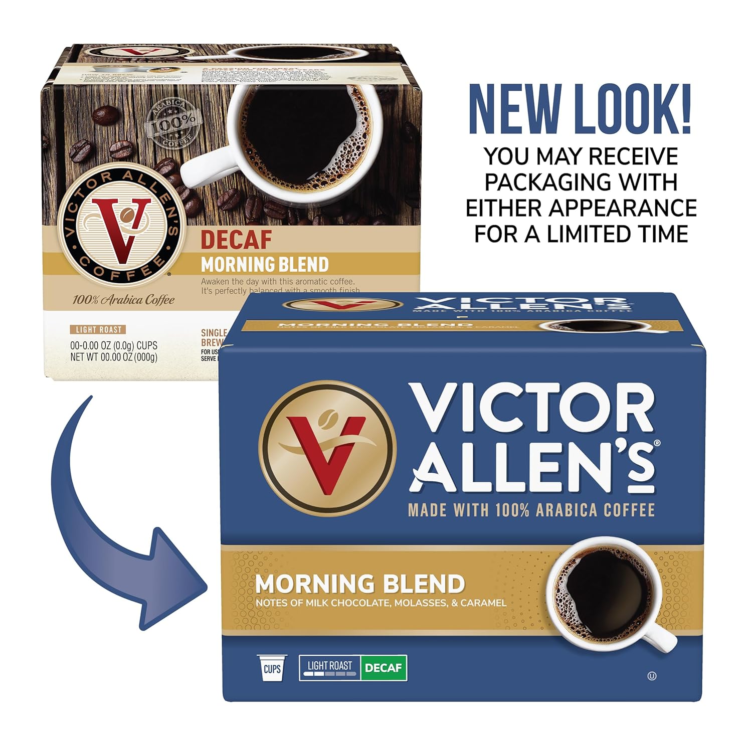 Victor Allen'S Coffee Decaf Morning Blend, Light Roast, 42 Count, Single Serve Coffee Pods For Keurig K-Cup Brewers