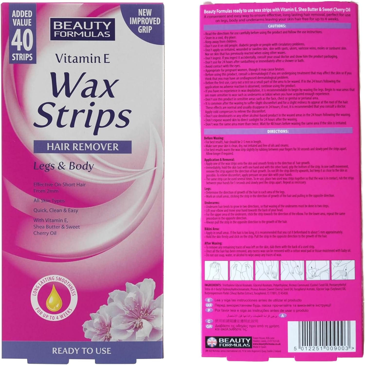 Beauty Formulas Cold Wax Strips 40'S