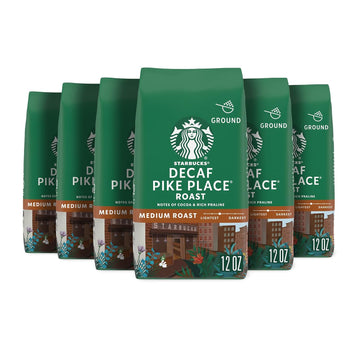 Starbucks Ground Coffee—Medium Roast Coffee—Decaf Pike Place Roast—100% Arabica—6 bags (12 oz each)