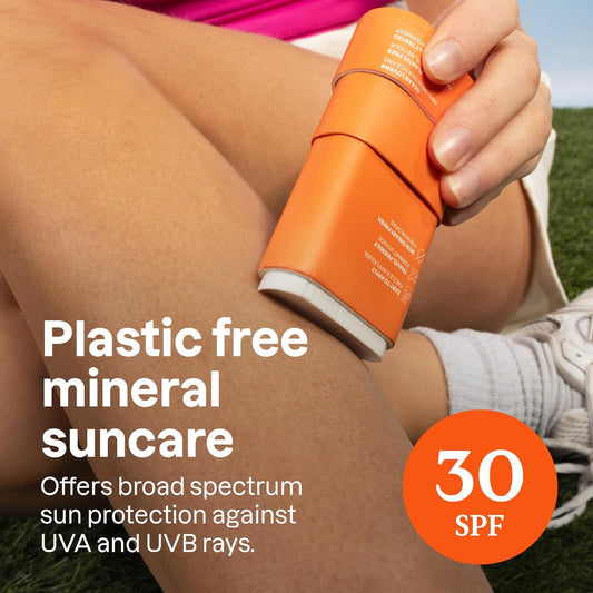 Bundle of ATTITUDE Mineral Sunscreen Stick with Zinc Oxide, SPF 30, EWG Verified, Plastic-Free, Broad Spectrum UVA/UVB Protection, Vegan, Orange Blossom + After Sun Care Stick, Mint and Cucumber