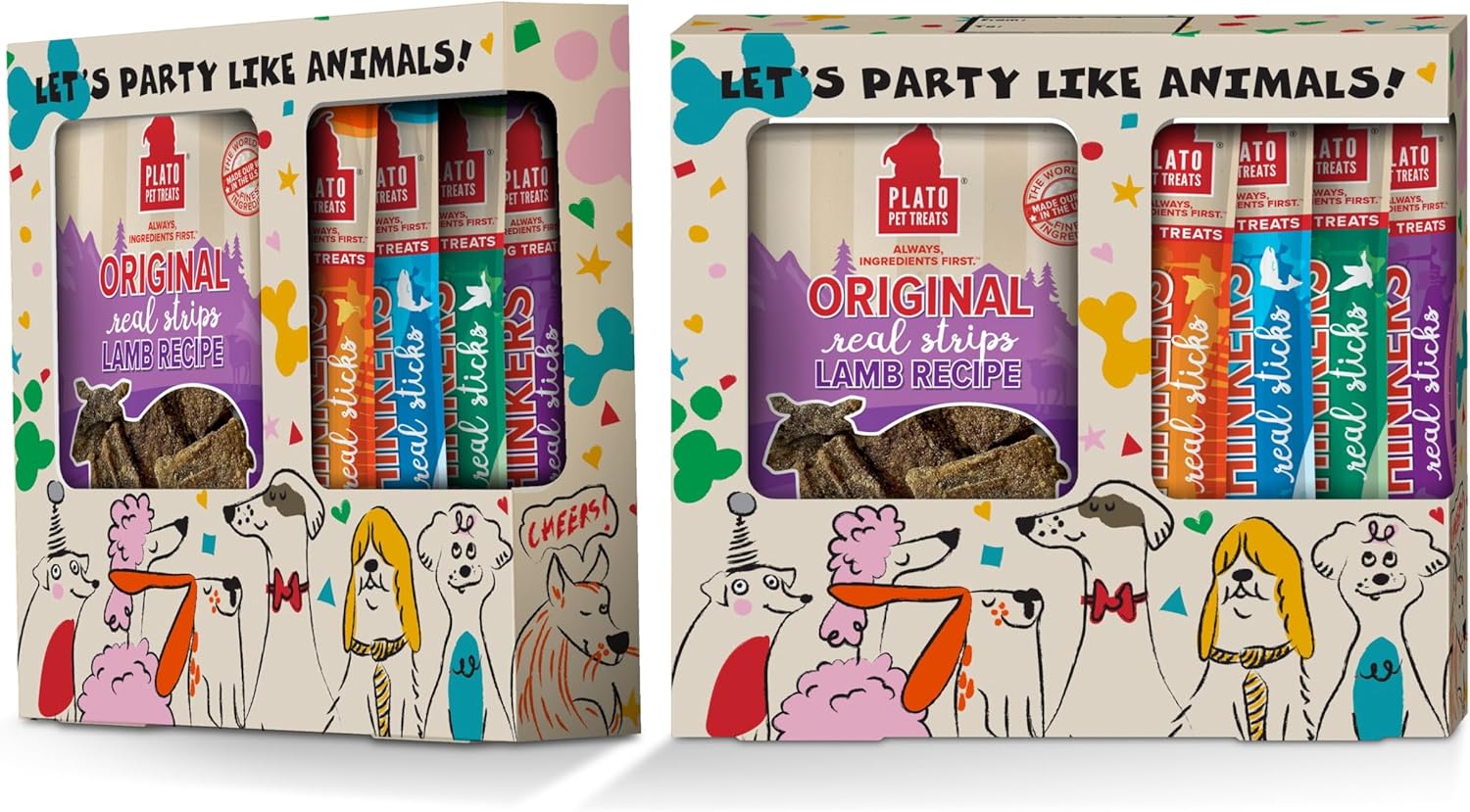 PLATO Pet Treats Air Dried Dog Treats Celebration Gift Box - Gifting for all Occasions - 5-count Dog Treats : Pet Supplies