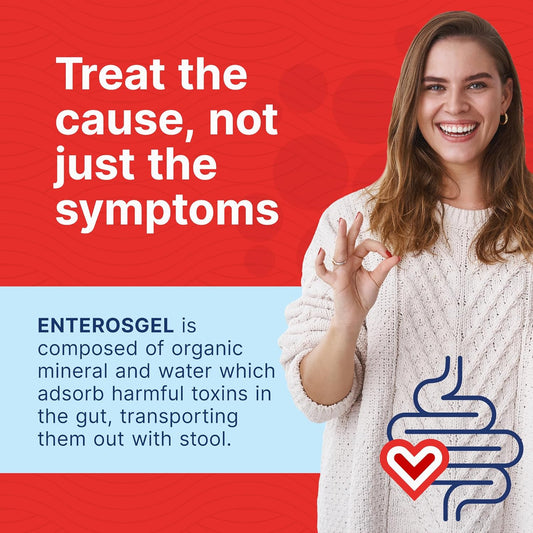 Enterosgel Ibs Relief Gel Tube - Oral Intestinal Adsorbent For Acute Diarrhoea & Stomach Pain Relief, Bloating Relief & Trapped Wind Relief - Treats Root Causes, Suitable For Children & Adults, 90G