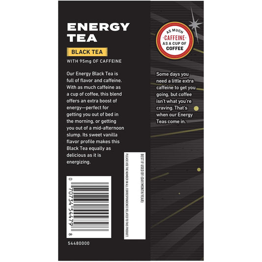 Celestial Seasonings Black Tea, Energy Black Tea, 12 Count