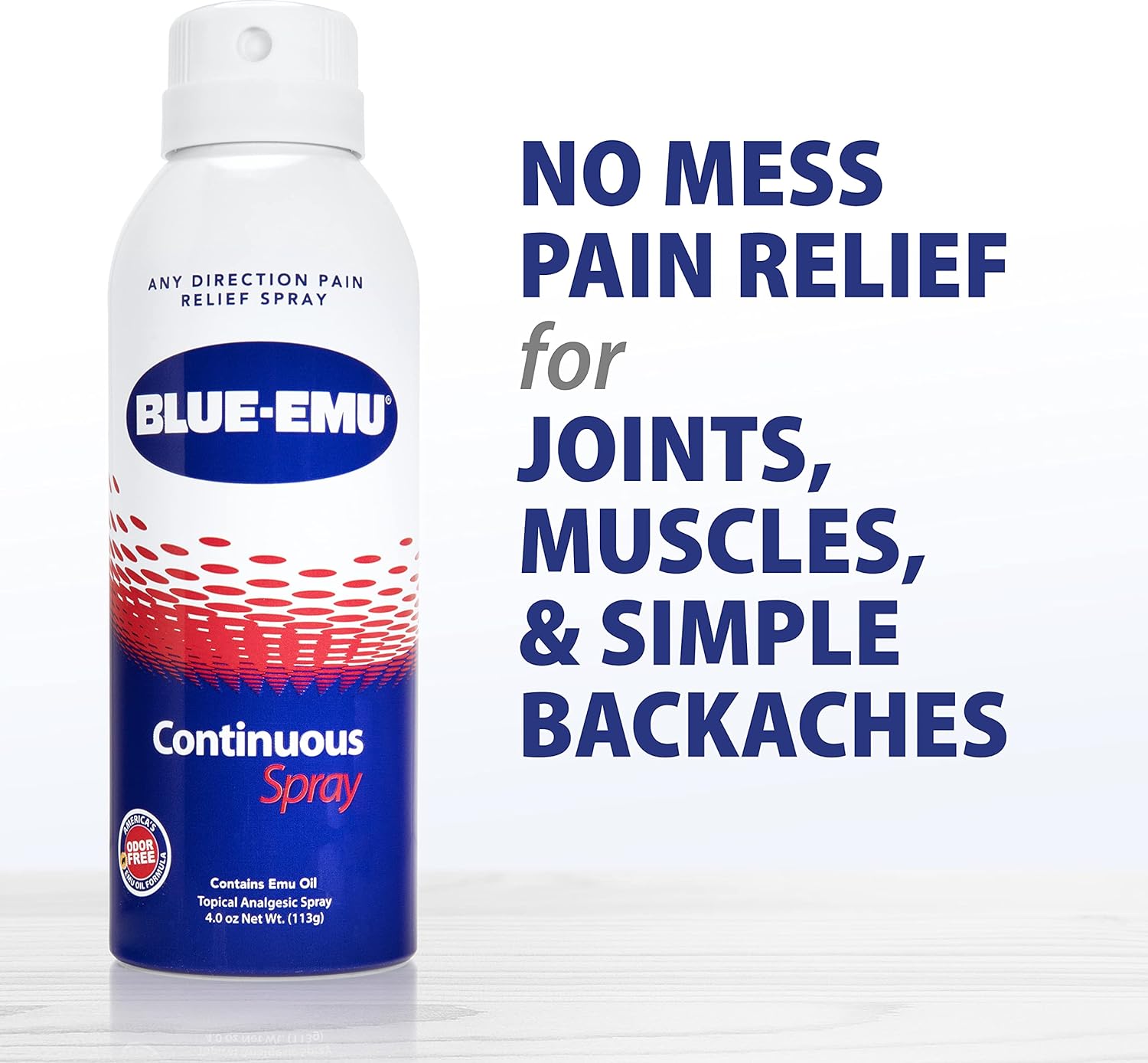 Blue Emu Pain Relief Spray for Muscle, Joint & Bruises Fast Drying Support w/ Emu Oil, 4oz : Health & Household