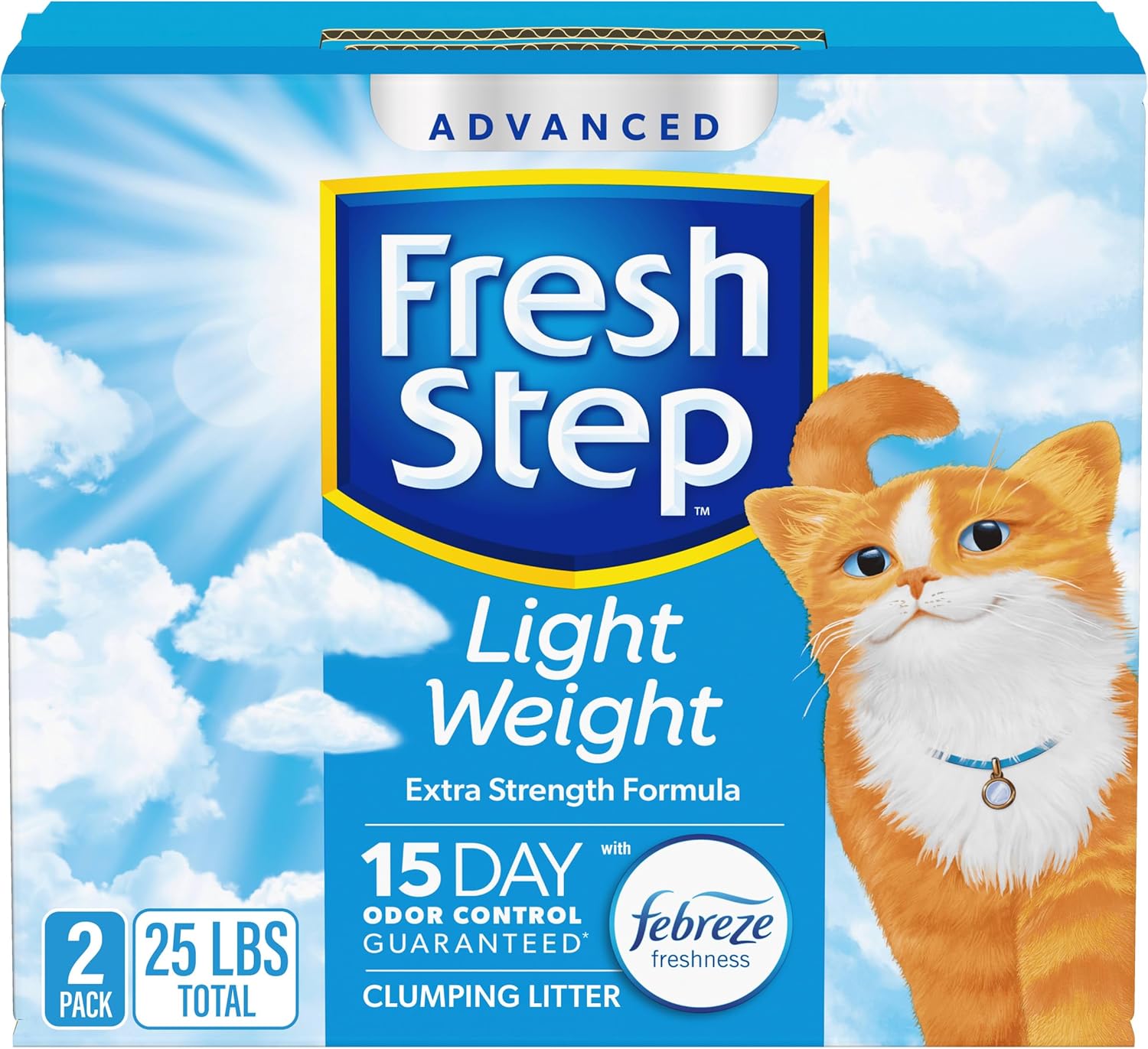 Fresh Step Light Weight Advanced Extreme Cat Litter With Febreze Freshness, Extra Strength Formula Clumping Litter, 25 Lbs. (2 X 12.5 Lb. Box)