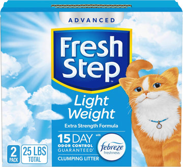 Fresh Step Light Weight Advanced Extreme Cat Litter With Febreze Freshness, Extra Strength Formula Clumping Litter, 25 Lbs. (2 X 12.5 Lb. Box)