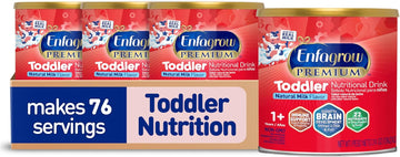 Enfagrow Premium Toddler Nutritional Drink, Natural Milk Flavor, Omega-3 Dha For Brain Support, Prebiotics & Vitamins For Immune Health, Non-Gmo, Powder Can, 24 Oz (Pack Of 1)