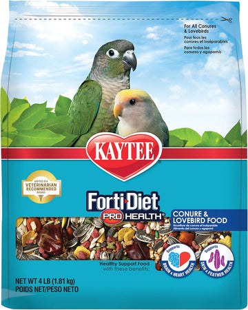 Kaytee Forti-Diet Pro Health Pet Conure & Lovebird Food, 4 Lb