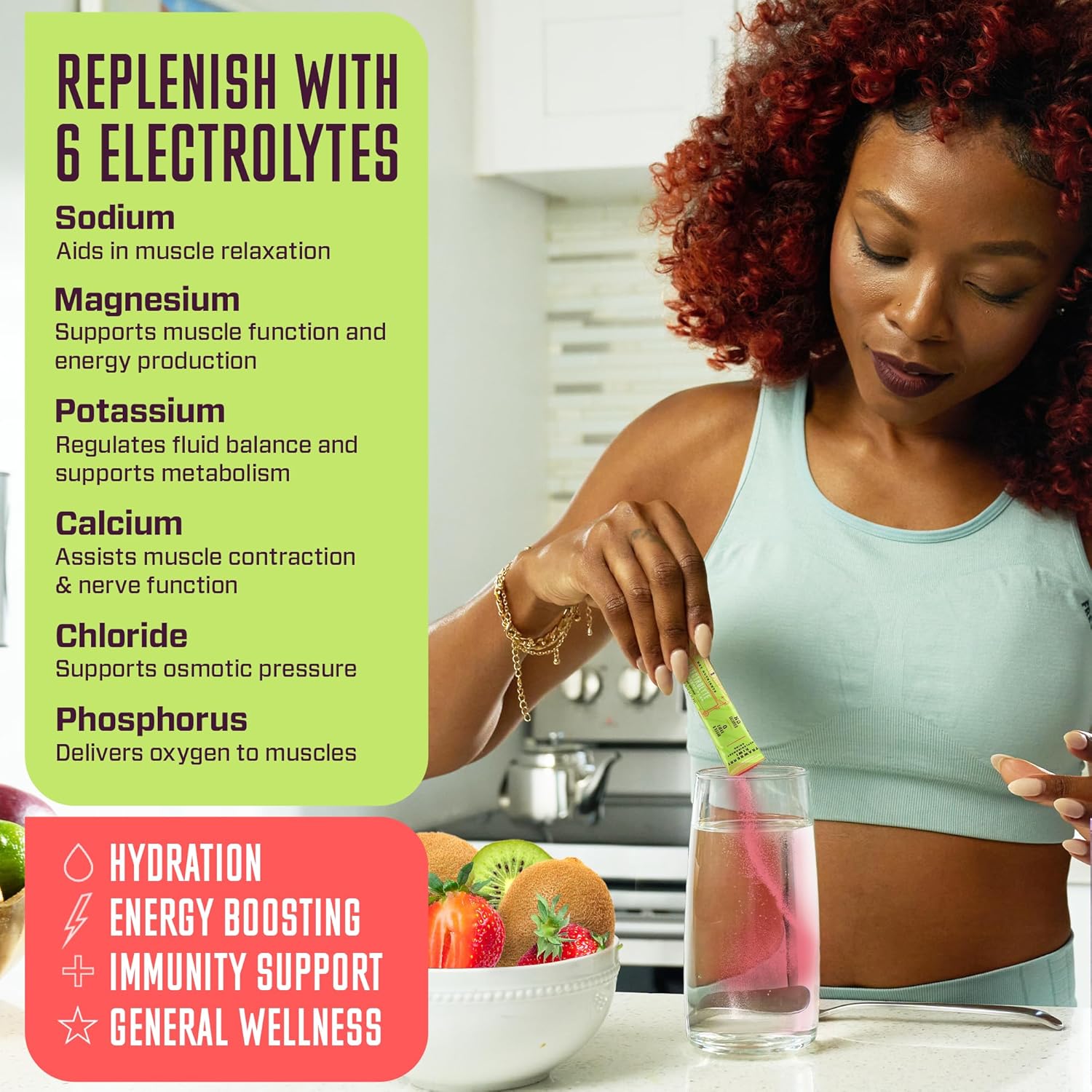 KEY NUTRIENTS Multivitamin Electrolytes Powder No Sugar - Juicy Strawberry Kiwi Post Workout and Recovery Electrolyte Powder - Hydration Powder - No Calories, Keto Electrolytes Powder - 90 Servings : Health & Household