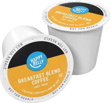 Amazon Brand - Happy Belly Light Roast Coffee Pods, Breakfast Blend, Compatible with Keurig 2.0 K-Cup Brewers, 100 Count