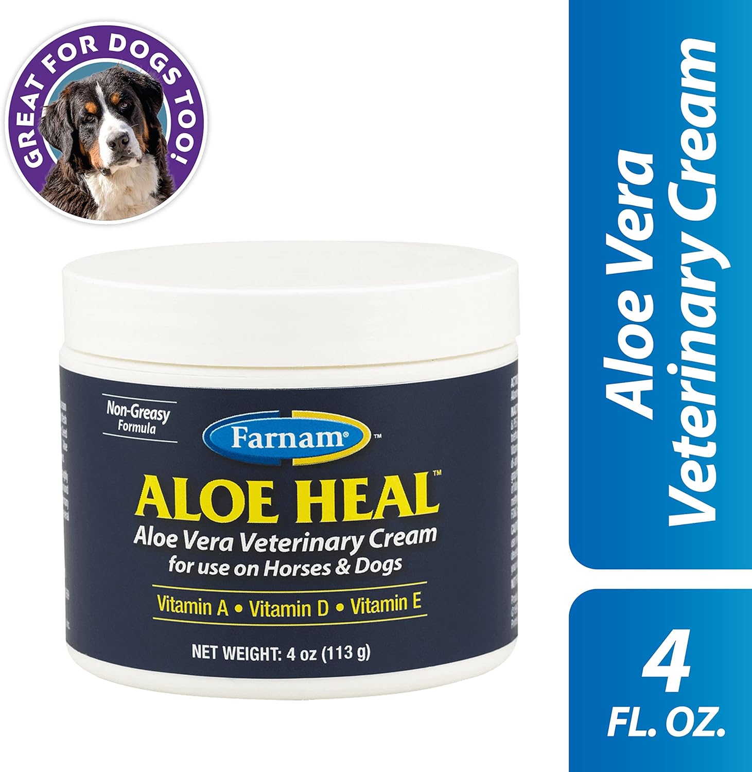 Farnam Aloe Heal Aloe Vera Veterinary Cream for use on Horses and Dogs 4 Ounces : Body Gels And Creams : Pet Supplies