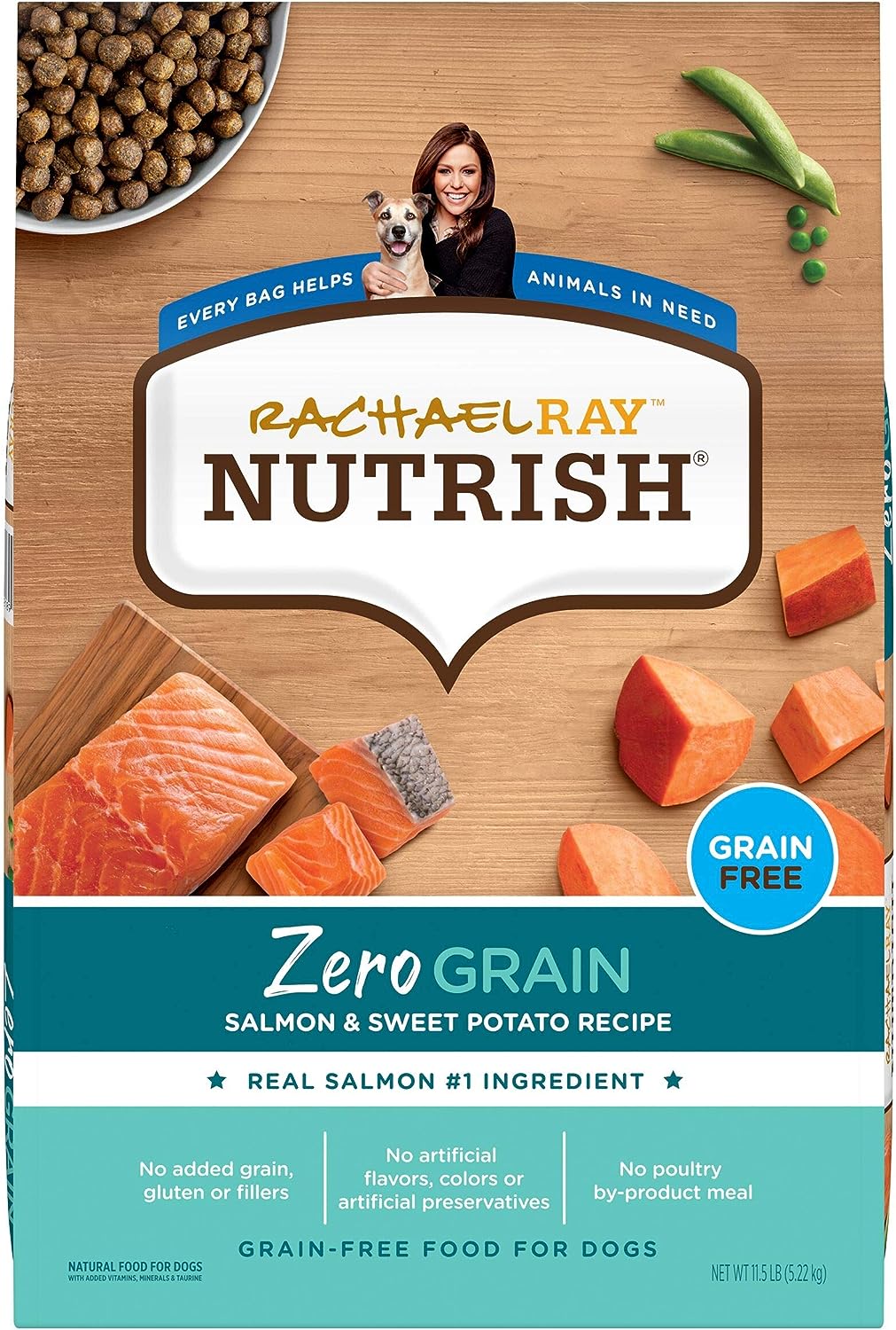 Rachael Ray Nutrish Zero Grain Dry Dog Food, Salmon & Sweet Potato Recipe, 11.5 Pound Bag