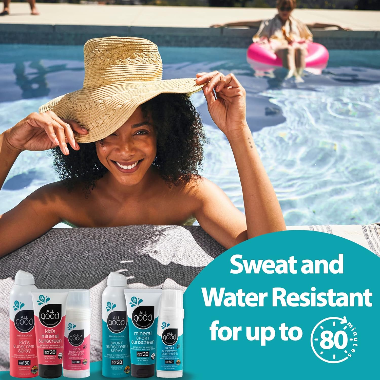 All Good Tinted Mineral Sunscreen Butter For Face, Nose, Ears - Uva/Uvb Broad Spectrum, Spf 50, Zinc Oxide, Coral Reef Friendly, Water Resistant, Coconut Oil, Jojoba Oil, Beeswax, Vitamin E (1 Oz) : Beauty & Personal Care