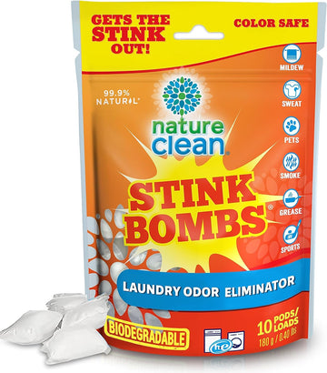 Nature Clean Stink Bomb Odor Remover Pacs for Laundry, 10 Count