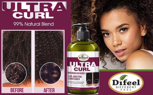 Difeel Ultra Curl With Argan & Shea Butter - Curl Boosting Conditioner 12 Oz