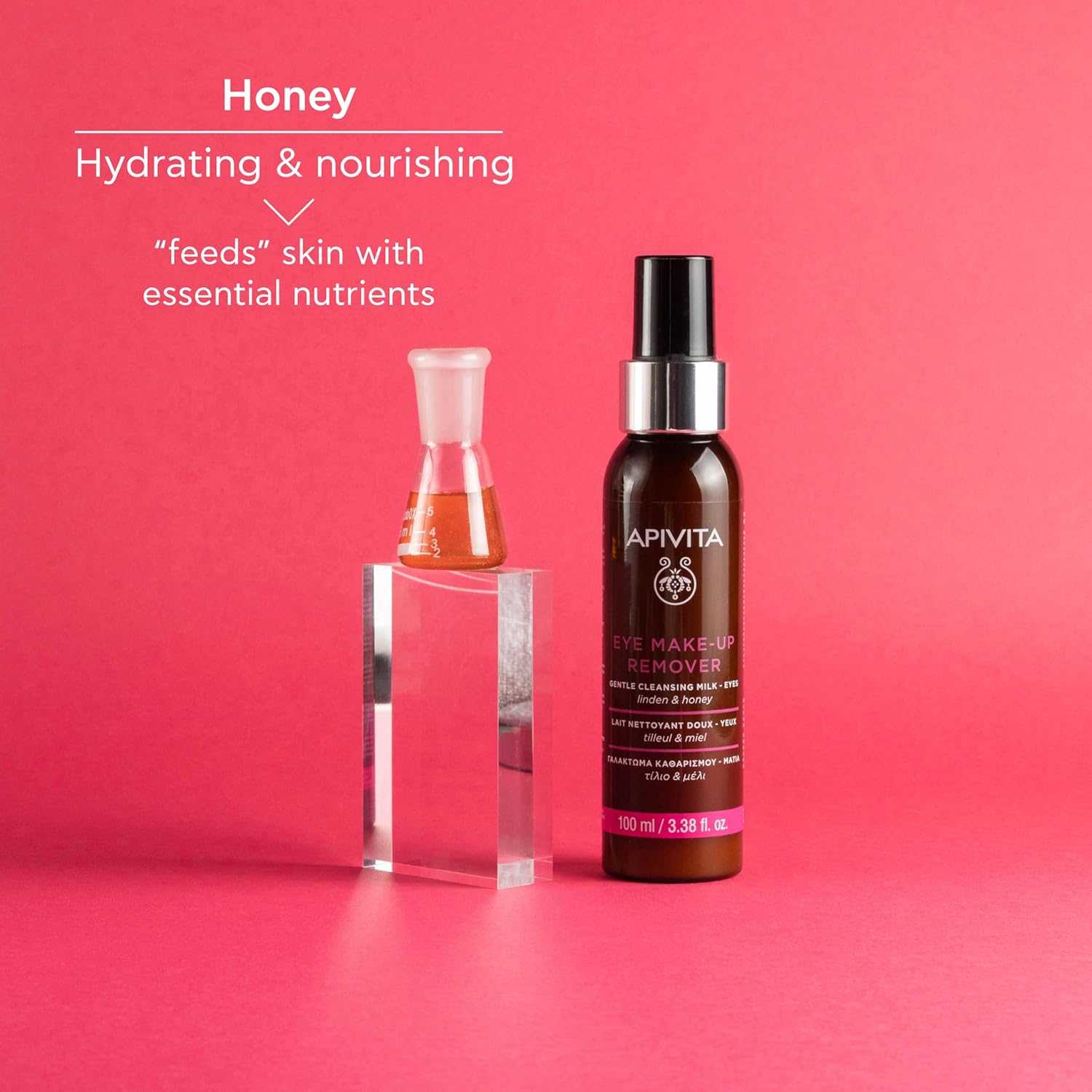 Apivita Eye Makeup Remover | Hydrating & Soothing Gentle Cleansing Milk With Linden & Honey, 100 Ml / 3.38 Oz : Beauty & Personal Care