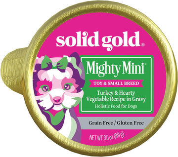 Solid Gold Wet Dog Food for Small Dogs - Mighty Mini Grain Free Wet Dog Food Made with Real Turkey - for Puppies, Adult & Senior Small Breeds with Sensitive Stomachs