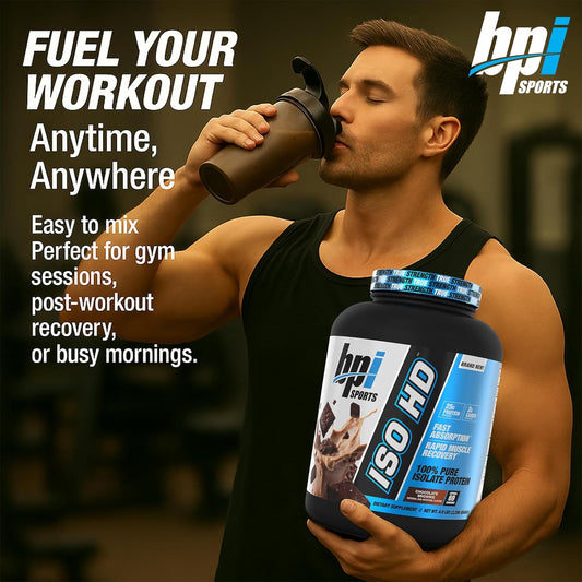 Bpi Sports Iso Hd Isolate Protein Powder – 100% Whey Isolate, Protein Powder For Muscle Gain - Chocolate Brownie - 1.6 Lb - 23 Servings