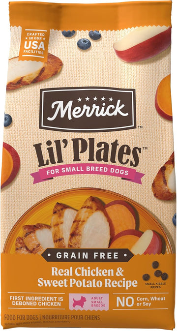 Merrick Lil’ Plates Premium Grain Free Dry Dog Food For Small Dogs, Real Chicken And Sweet Potato Kibble - 20.0 Lb. Bag