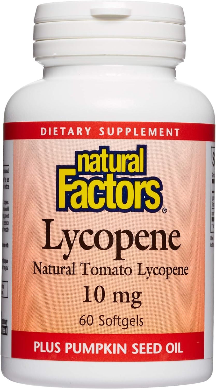 Natural Factors, Lycopene 10 mg, Antioxidant Support to Help Reduce Free Radical Damage with Pumpkin Seed, 60 softgels (60 servings) : Health & Household