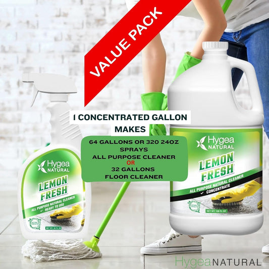 Lemon Fresh All Purpose Cleaner & Degreaser- Multi-Surface -Non Toxic Floor Cleaner- Remove Soil, Dirt And Grease- Wet Gloss Finish- Biodegradable, Ammonia Free -Concentrated Gallon