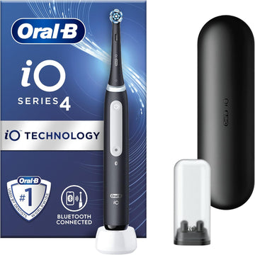 Oral-B Io4 Electric Toothbrushes For Adults, Oral B Electric Toothbrush, 1 Toothbrush Head, Travel Case & Toothbrush Head Holder, 4 Modes With Teeth Whitening, Uk 2 Pin Plug, Lavender