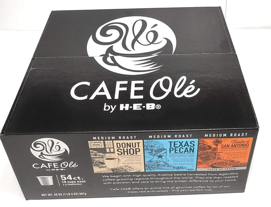 Cafe Ole Single Serve Keurig K-Cup Coffee Pods Variety Pack Taste San Antonio, Texas Pecan & Donut Shop 54 Count (54 Count)