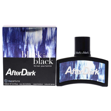 Nu Parfums Black Is Black After Dark Men Edt Spray 3.4 Oz
