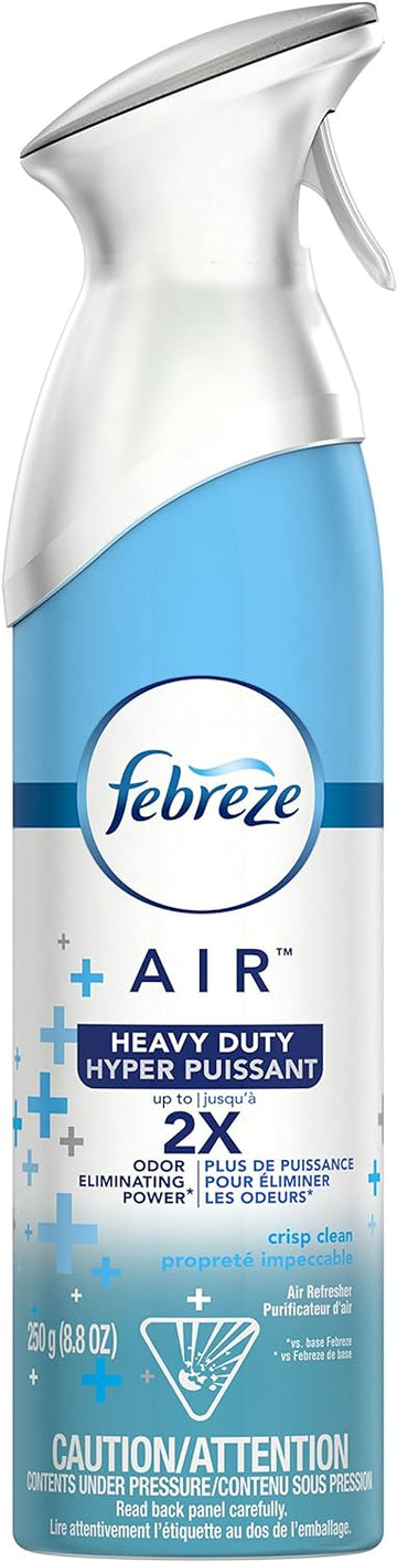 Febreze Odor-Eliminating Air Freshener, Heavy Duty Crisp Clean, 8.8 fl oz
