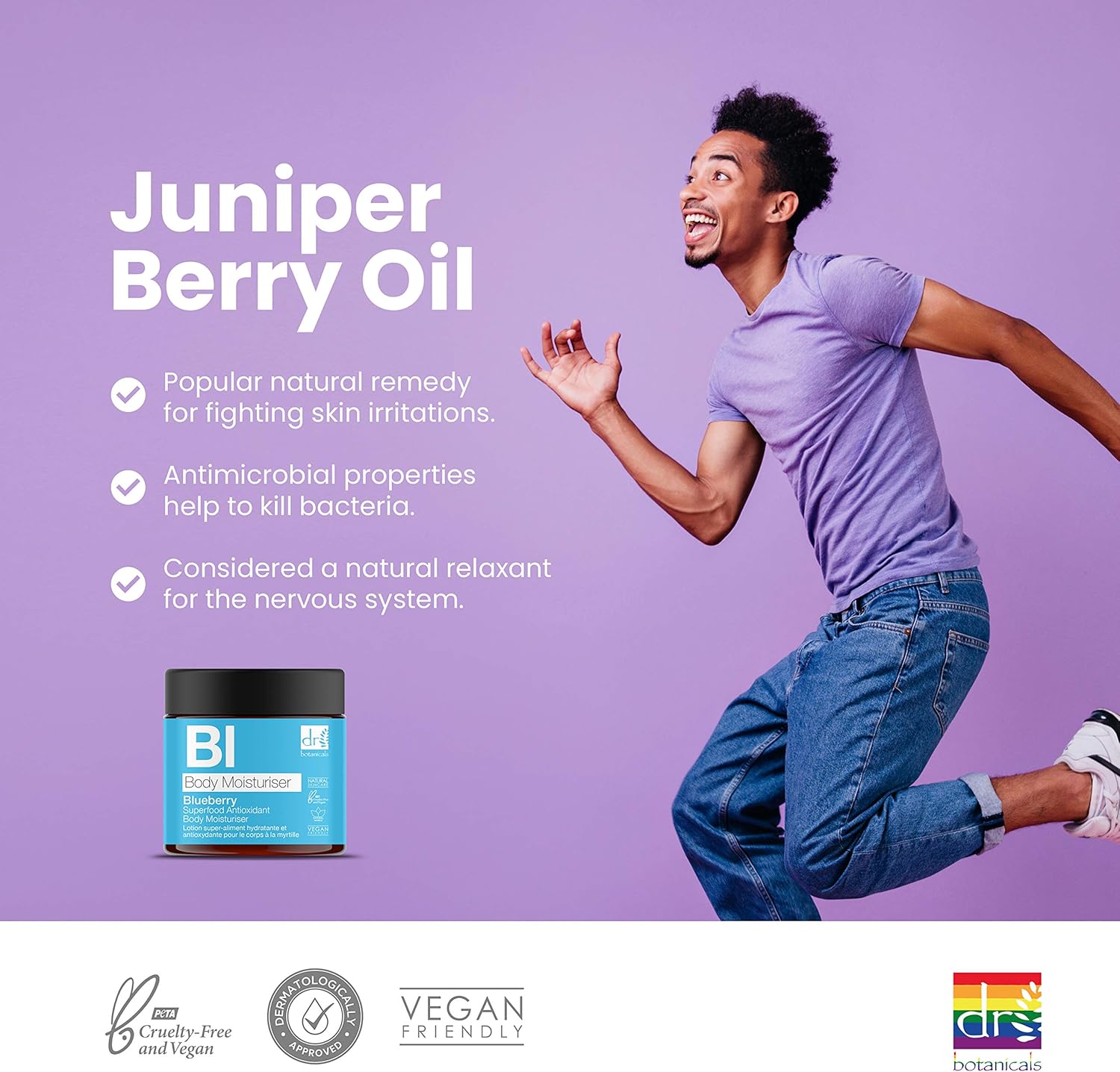 Dr Botanicals Natural Care Blueberry & Juniper berry Superfood Antioxidant intensely moisturizing Body Moisturiser with Vitamin C & E. Vegan & Cruelty Free 60ml : Amazon.co.uk: Beauty